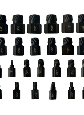 断丝螺丝取出器套装25PCS螺母取出器塑盒装破损残缺断丝取出器