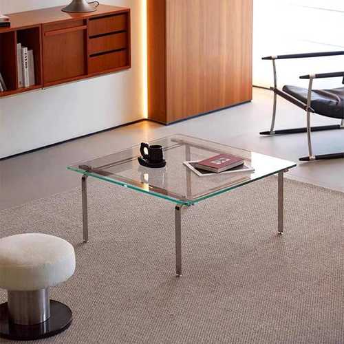家用茶几不锈钢边几简约设计师创意极简玻璃桌几中古客厅咖啡桌