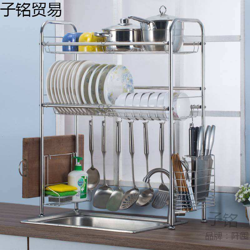 304不锈钢碗架水槽沥水架厨房置物架用品收纳架水池晾放碗碟架子