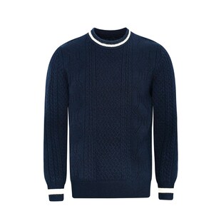 英伦复古麻绳扭花衣服男款修身针织衫休闲个性保暖圆领毛衣男冬季