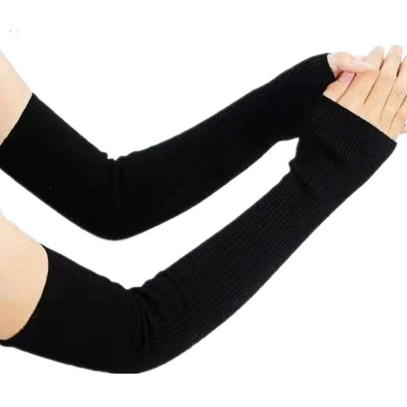 羊绒手臂套袖套假袖子女秋冬针织羊毛线长款半指手套胳膊保暖加厚