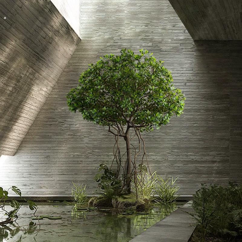 仿真绿植水生假树仿生植物落地商场酒店餐厅氛围树摆件装饰