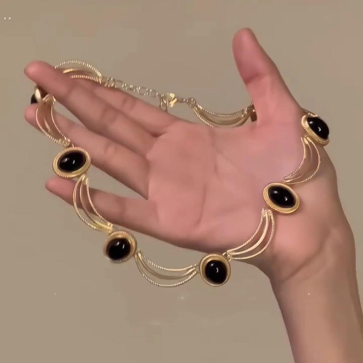 中古饰品法式宫廷项链女宫廷风复古轻奢小众锁骨链高级感项链套装