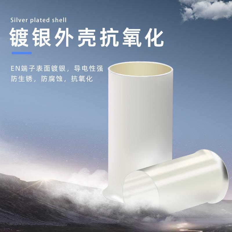 EN管型裸端头0.5-35平方冷压接线端子EN0508紫铜镀银铜管铜鼻子