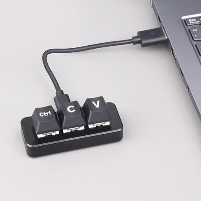 Ctrl C/V复制粘贴快捷键 可编程三键键盘开发板 程序员专用CV键盘