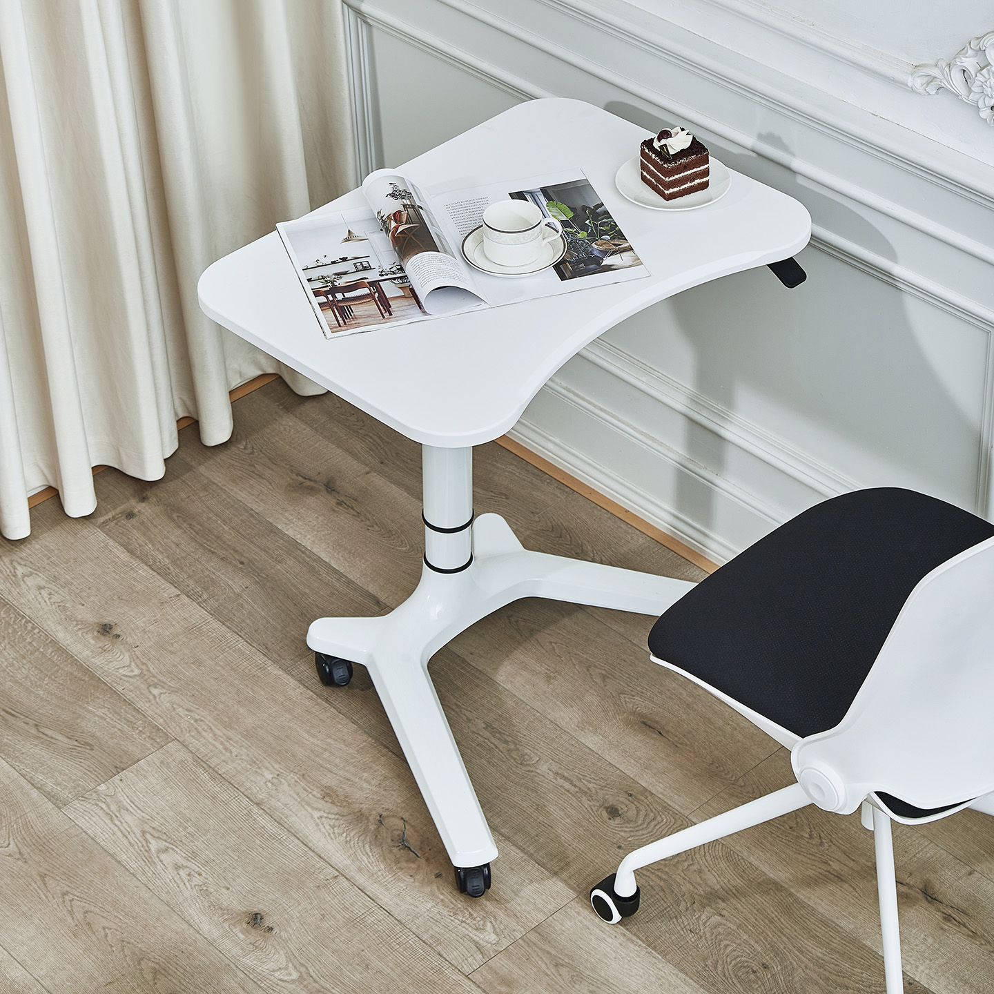 升降电脑桌可移动床边桌子家用办公学习桌客厅书房小户型台式书桌