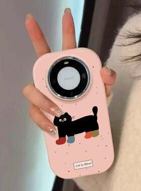 四脚黑猫波点适用于OPPOrealme真我14pro+13手机壳15/11neo7x/6seGT8prok12x新款K11/109全包V50镜框保护套