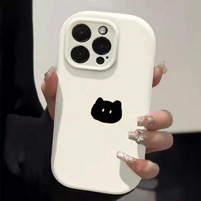 邦奥鸣黑猫头适用于苹果17Air手机壳18promax/iphone16/15pro全包xsmax女13pro12防摔11pro7/8plus镜框保护套