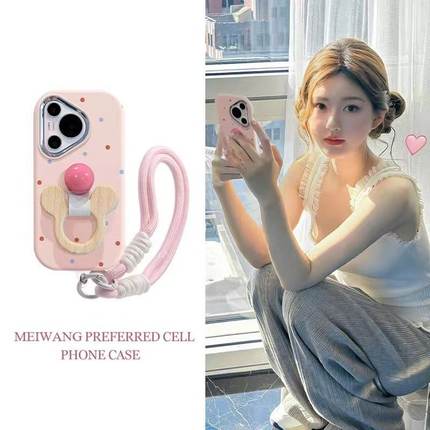 米奇支架圆点适用于OPPO Reno15手机壳14/13/12PRO防摔reno10/9/8/7A6gt/A5K12X女10PRO/9S硅胶K5软RENO4镜框