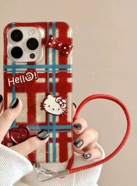 蓝红条纹小猫适用于OPPO Reno15/14/13手机壳FindX9/X7Ultra/X8保护套真我realme12X/K11/K10X女A6proA5x冰川