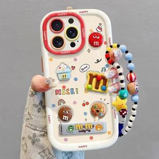 37软T2XT1U3XZ5i女y35m 100i保护套Y78新y53t 女X23y50泡芙 Y500手机壳Y300proY200s 立体巧克力豆适用于vivo