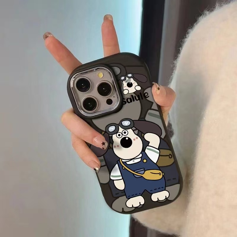 招手背包小狗适用于oppoA6pro手机壳A5/A3/2活力版a93s新款a11x卡通全包A97女A35A93S小众a73a58x镜框保护套