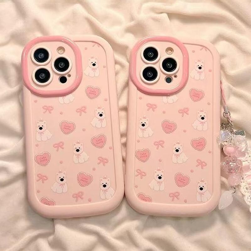 粉色小狗爱心适用于OPPO Reno16手机壳15PRO保护套reno14/13/10PRO+/9/8/7/6女oppoK15PRO12XK11新款Sr17泡芙
