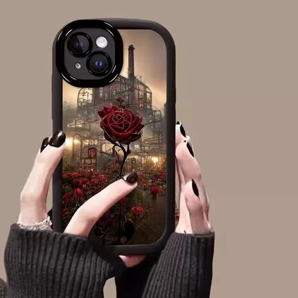 城堡玫瑰花朵适用于OPPO Reno15手机壳14PRO保护套reno13/12/10PRO+/9/8/7/6女oppoK12XK11/10X新款Sr17泡芙