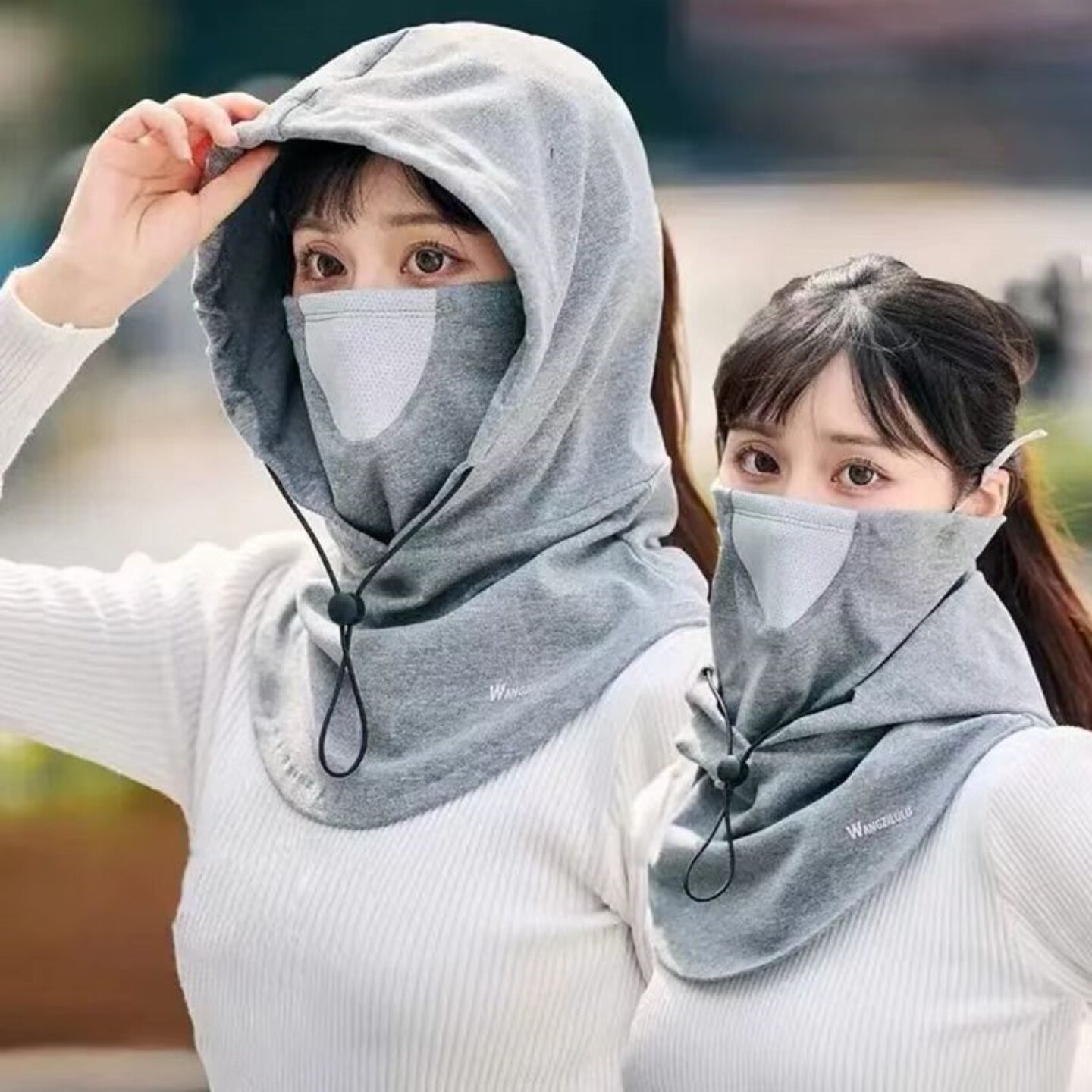 帽子围脖一体防寒保暖套头帽