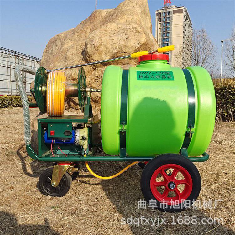 养殖场手推式消毒喷雾机 160升充电款推车打药机 电动高压喷药机