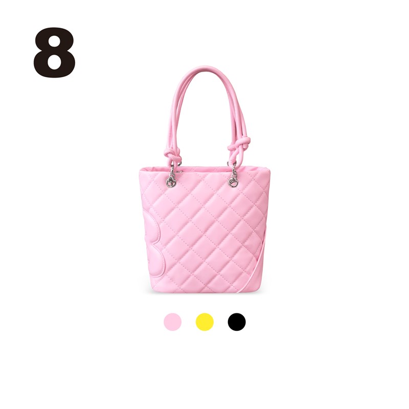 2801“一见钟情菜篮子” 太可爱了吧? 菱格纹手提百搭多巴胺包包