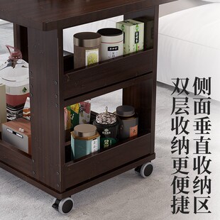 茶几小桌子家用沙发边柜角几置物架小推车 可移动边几客厅2024新款