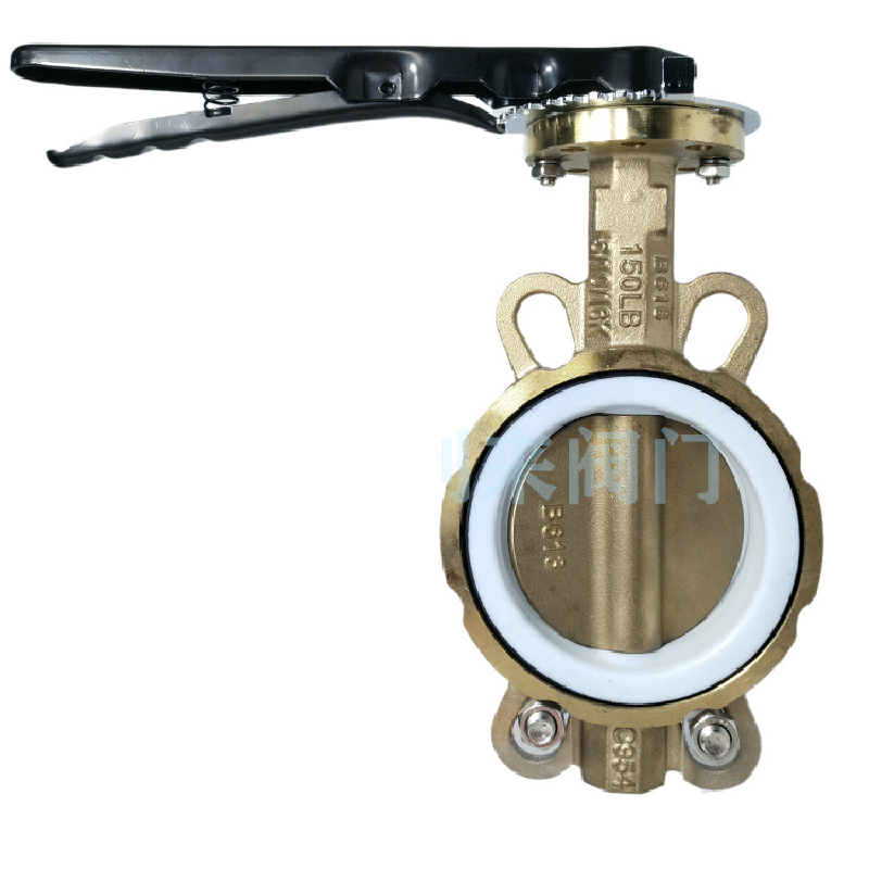 D71F-16T铝青铜四氟密封对夹蝶阀DN40-900耐腐蚀海水船用C954蝶阀