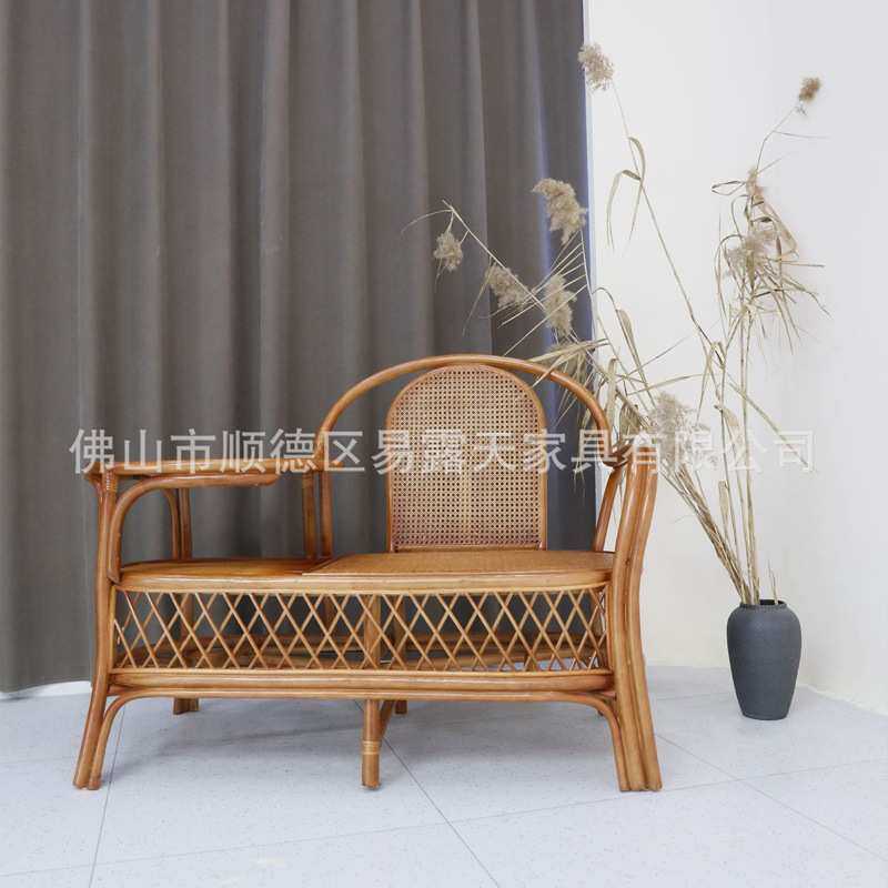 家用客厅茶几藤制椅阳台休闲电话椅藤编桌椅老人午睡中式藤编椅
