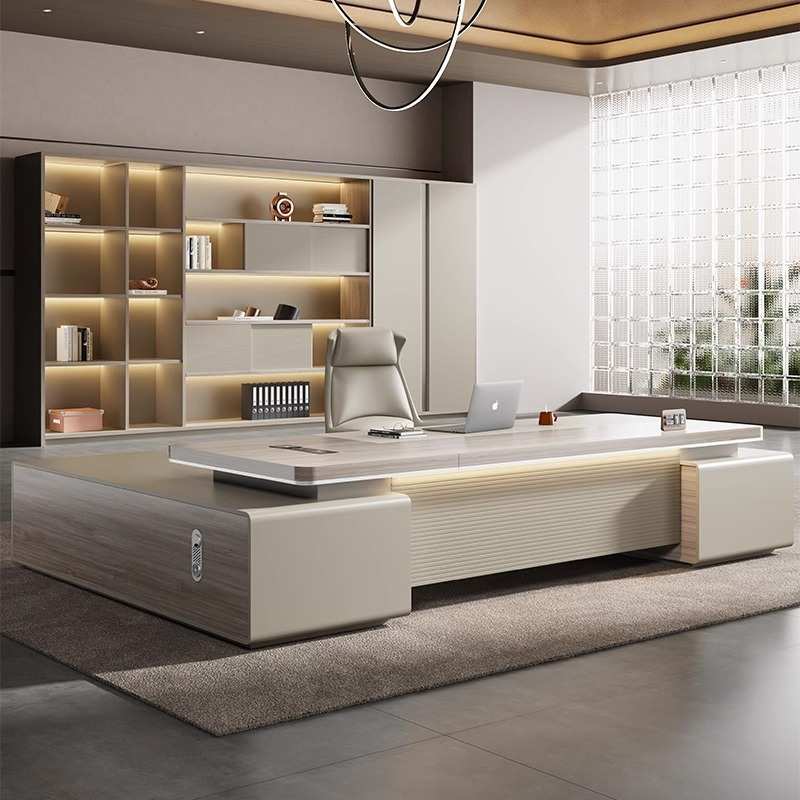 老板桌办公桌轻奢高档主管经理桌简约现代桌椅组合办公室总裁桌子