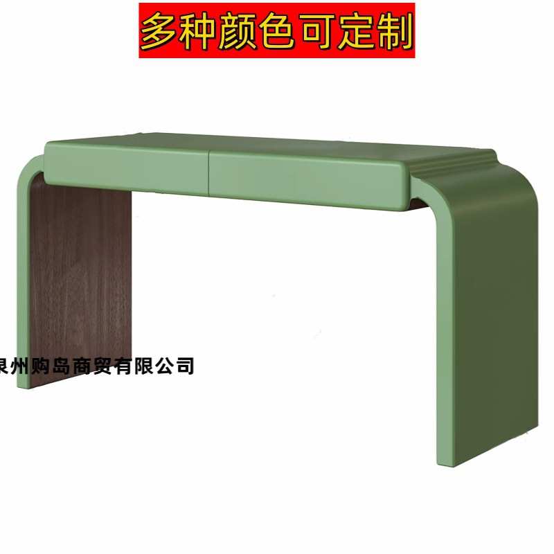 儿童烤漆书桌实木家用电脑桌入户玄关桌多功能简约一体学生写字台