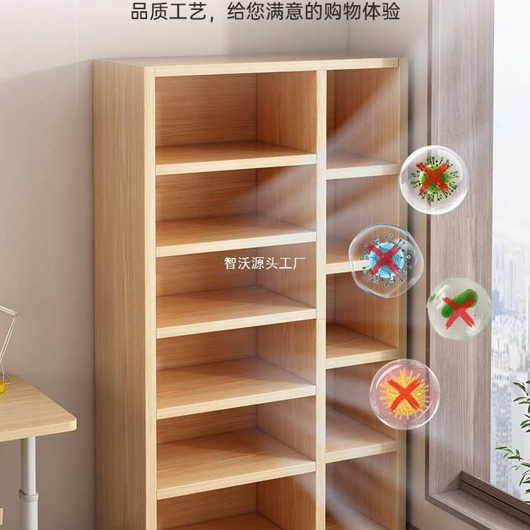 简易书架一体靠墙落地置物架柜子客厅收纳储物柜卧室学生家用书柜