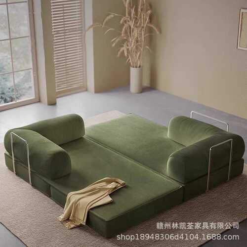 简约全拆洗布艺灯芯绒现代直排沙发懒人压缩沙发Compression Sofa