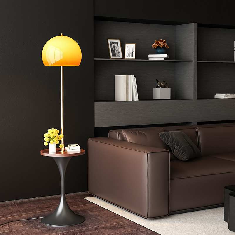北欧中古风客厅摆件沙发边几落地灯卧室床头灯茶几一体创意氛围灯