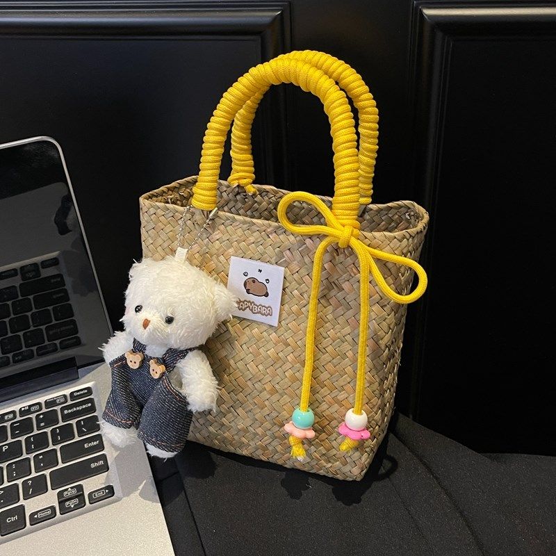 编织草编小包包女式2025新款海边度假沙滩包夏季休闲手提菜篮子包,箱包皮具/热销女包/男包,通用款女包,淘宝优惠券,粉丝福利购,淘宝优惠卷