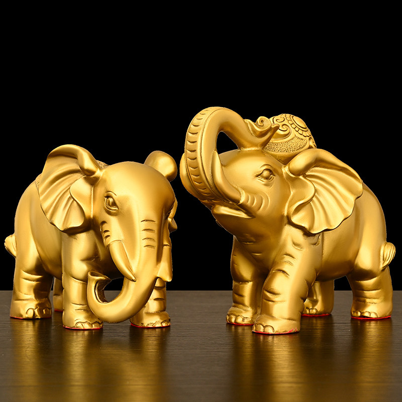 铜象摆件一对吸水大象客厅酒柜家居乔迁办公室店铺装饰工艺礼品,家居饰品,装饰摆件,淘宝优惠券,粉丝福利购,淘宝优惠卷