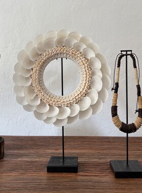 云锦。北欧风天然贝壳桌面摆件设计师款民宿样板房客厅茶几装饰品