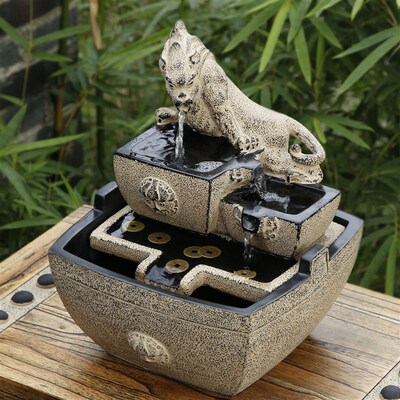 中式招财流水摆件吸水兽高档礼品开业送礼办公室前台循环水装饰