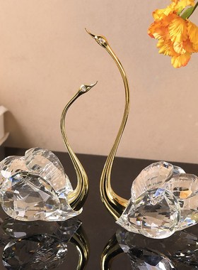 轻奢天鹅摆件客厅高级感酒柜电视柜玄关桌面家居装饰乔迁结婚礼物