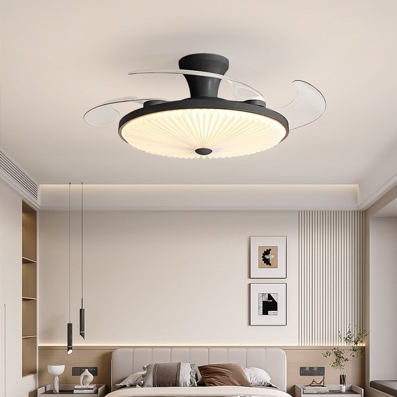 风扇灯卧室吸顶灯现代简约护眼隐形百褶电扇灯意式极简餐厅吊扇灯,家装灯饰光源,风扇灯,淘宝优惠券,粉丝福利购,淘宝优惠卷