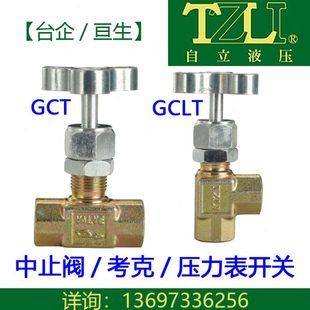 TZLI台企中止阀GCT 03W90度弯180直压力计考克表开关GCTR GCLT