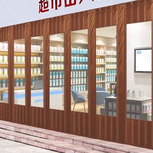 咖啡家用商场防水店铺挡风防风商用超市隔断色保暖加厚棉门帘 冬季