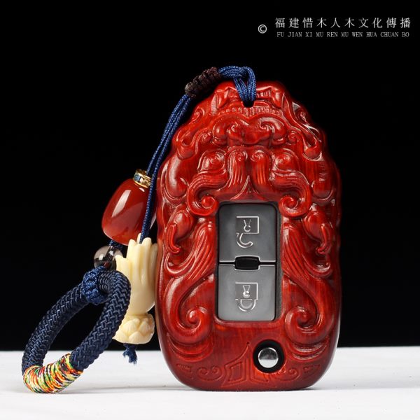 适用于三菱 帕杰罗V93V97V87檀木钥匙套壳包扣专用定制改装遥控器