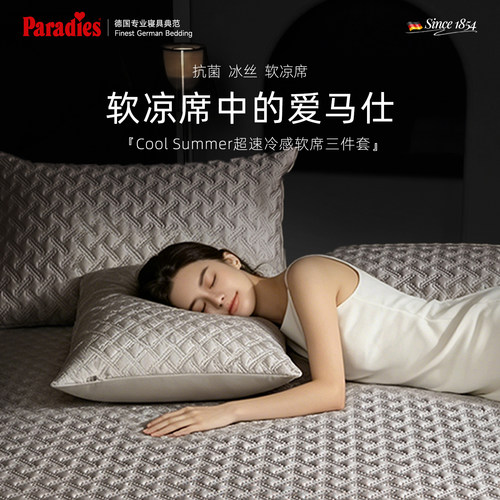 冰丝席定制凉席可机洗高床笠