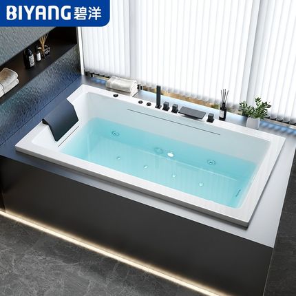 嵌入式浴缸家用成人小户型深泡按摩恒温亚克力瀑布大浴池1-1.8米