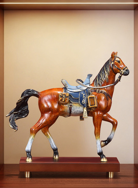 黄铜国风传世战马摆件马到成功客厅老板办公室装饰商务开业礼品