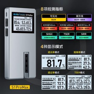 阻隔率欧果汽车玻璃隔热膜紫外线率透光测试仪S1Pro测试仪仪Max