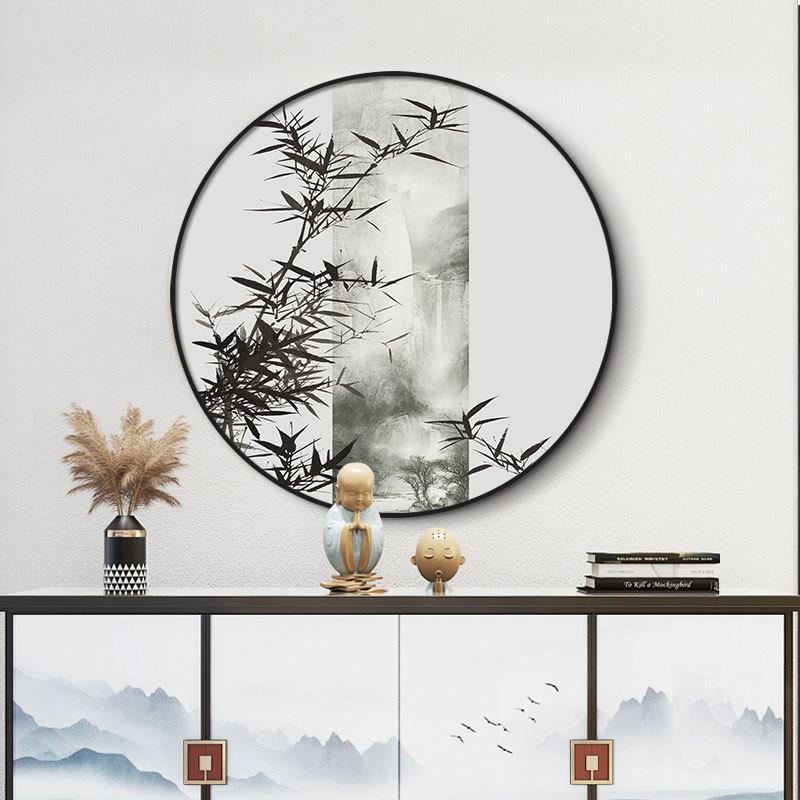 【折扣价】中式圆形装饰画客厅餐厅壁画进门饭店廊厢玄关走背景包图片