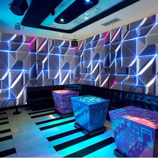 3D闪光发光ktv壁纸马赛克亮面酒吧墙纸炫彩歌厅包厢墙纸立体墙布