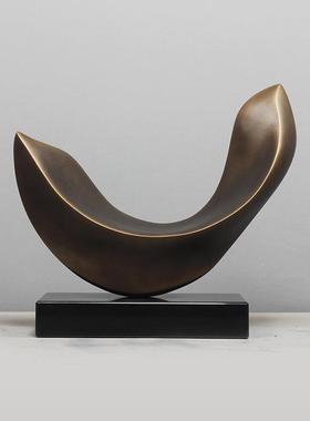 现代酒店家居饰品摆饰电视柜摆件轻奢高档工艺品大抽象艺术雕塑品