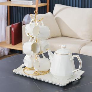 家用客厅下午茶陶瓷茶具轻奢茶杯套装 陶瓷杯子套装 杯具乔迁结婚