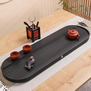 家用简约石头小茶台石板石材茶海功夫茶具托盘 整块乌金石茶盘日式