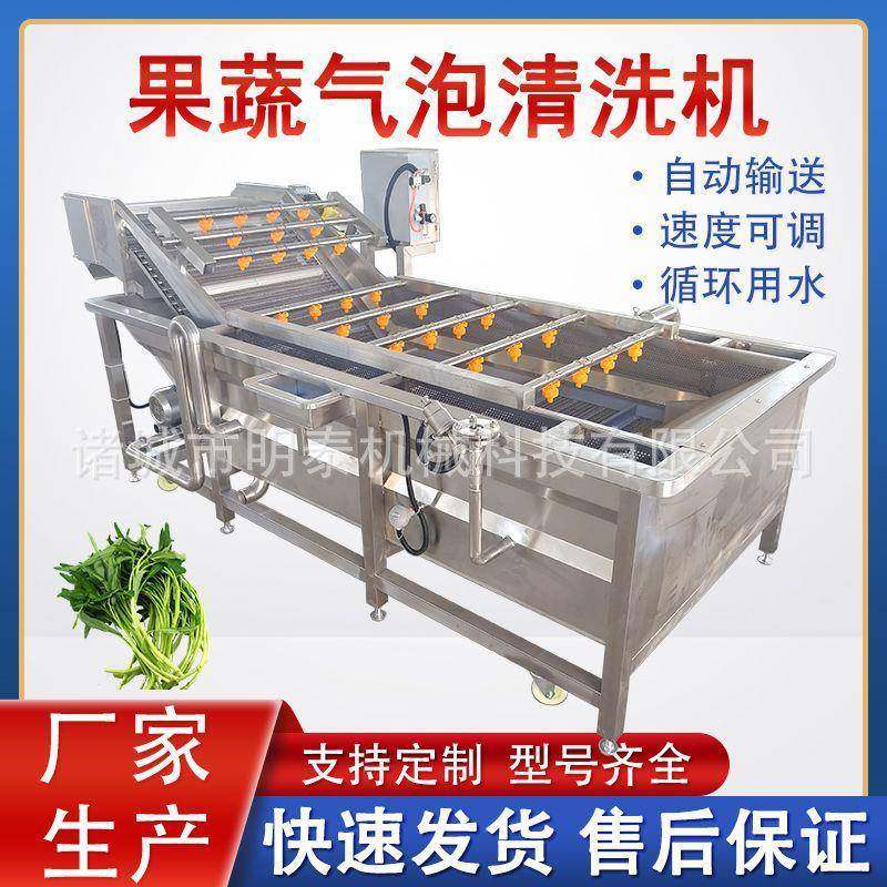 油菜鼓泡洗菜机白菜包菜果蔬气泡清洗机圣女果柑橘清洗风干线