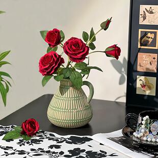 陶瓷花瓶桌面餐厅客厅花插仿真花假花玄关酒柜摆件装饰品花艺摆设