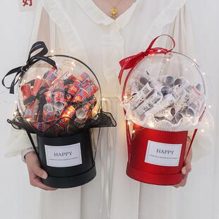 创意暴富花抱抱桶花束手工diy材料送男女朋友实用浪漫生日礼物女